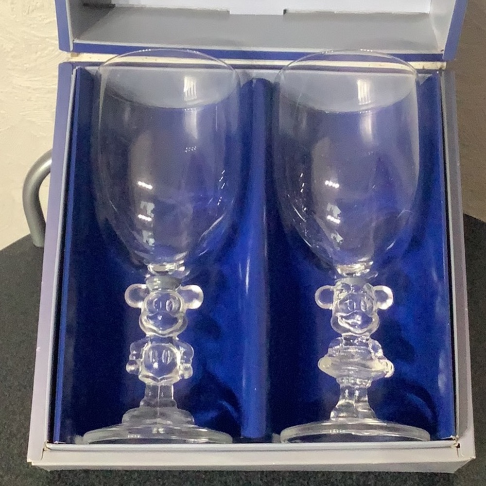 Mickey & Minnie Pair Glass Set - Tokyo opening gift - K.Onishi M.D.CO., LTD